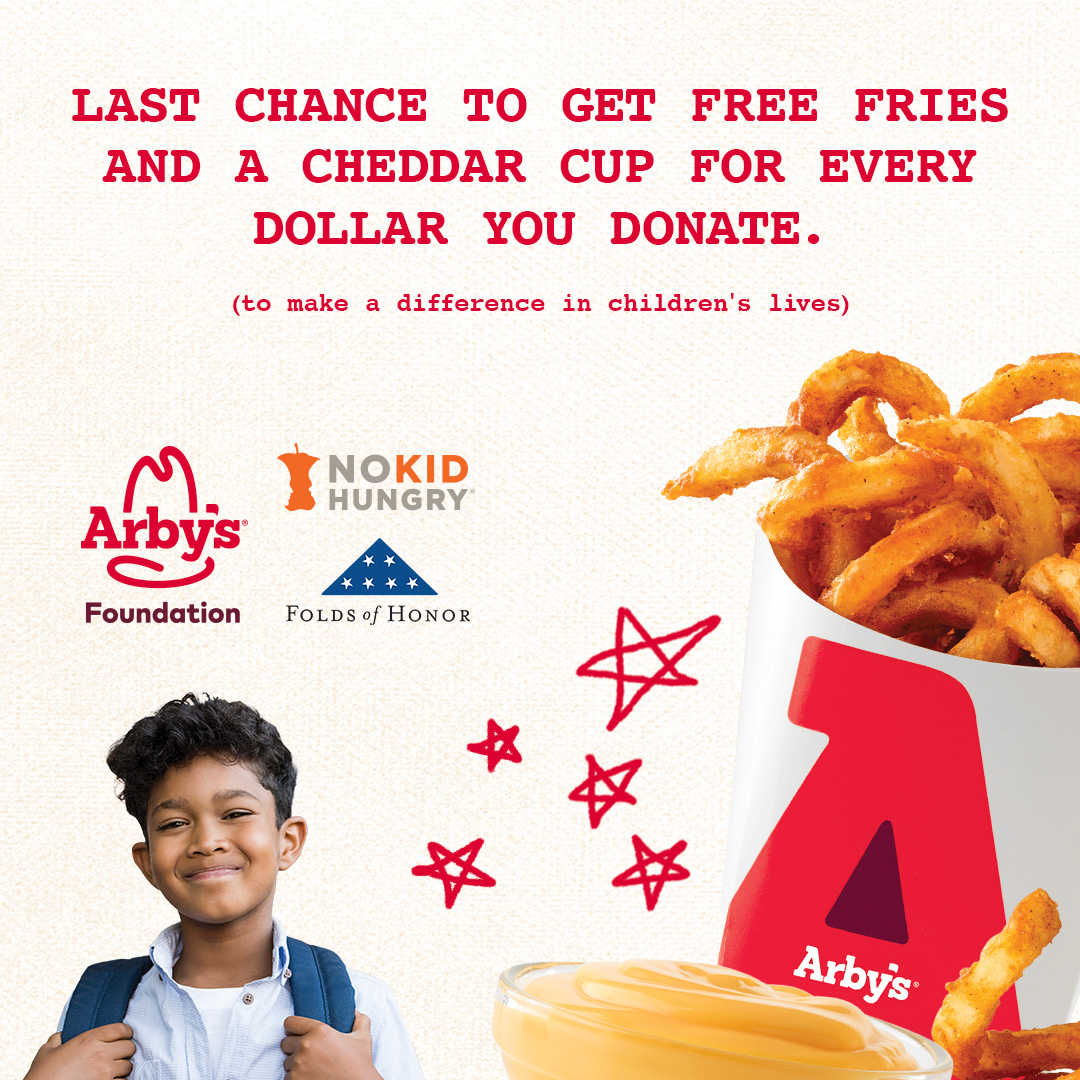 Arby's on Twitter: "Last day to add $1 to your order to support Arby's ...