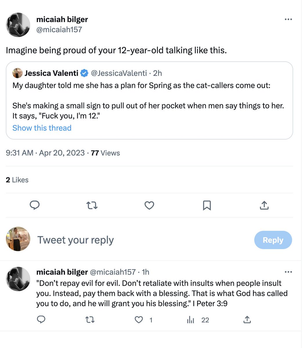 JessicaValenti's tweet image. Imagine telling a sexually harassed 12-year old that she should respond by giving men 'a blessing'
