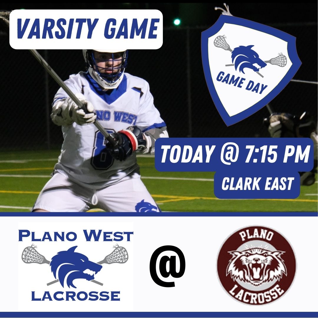 🥍🏆 It's game day! 🏆🥍
Tonight is going to be an exciting night for lacrosse as our varsity team takes on the Plano Wildcats at Clark East at 7:15 pm. Get ready for some high-intensity action as our athletes battle it out on the field. Go team! 🥍🔥
