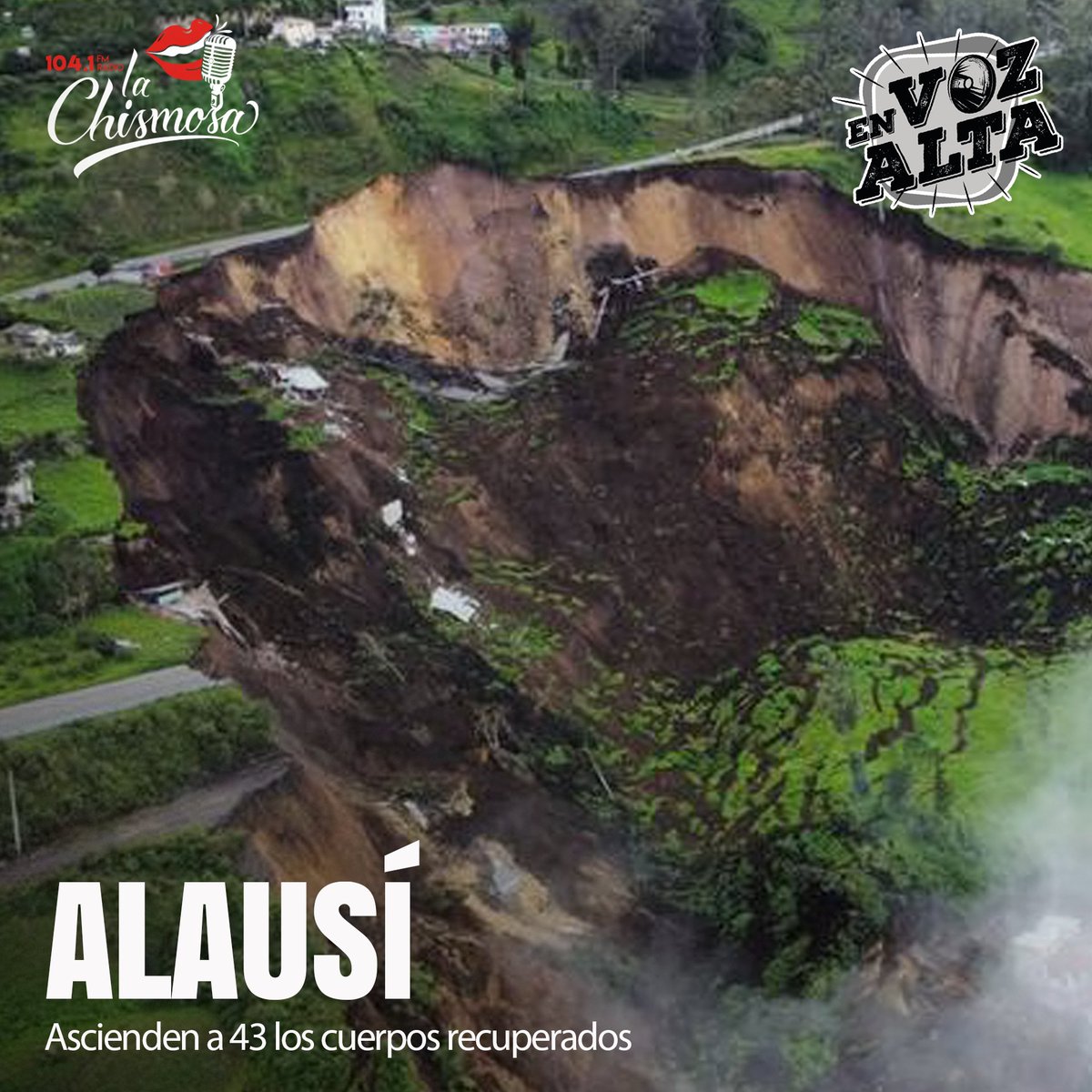 #Alausí | El número de fallecidos ascendió a 43, después de que las brigadas de rescate lograran recuperar otros cuatro cuerpos de la zona del desastre, según reportó la #FiscalíaGeneral este miércoles 19 de abril.