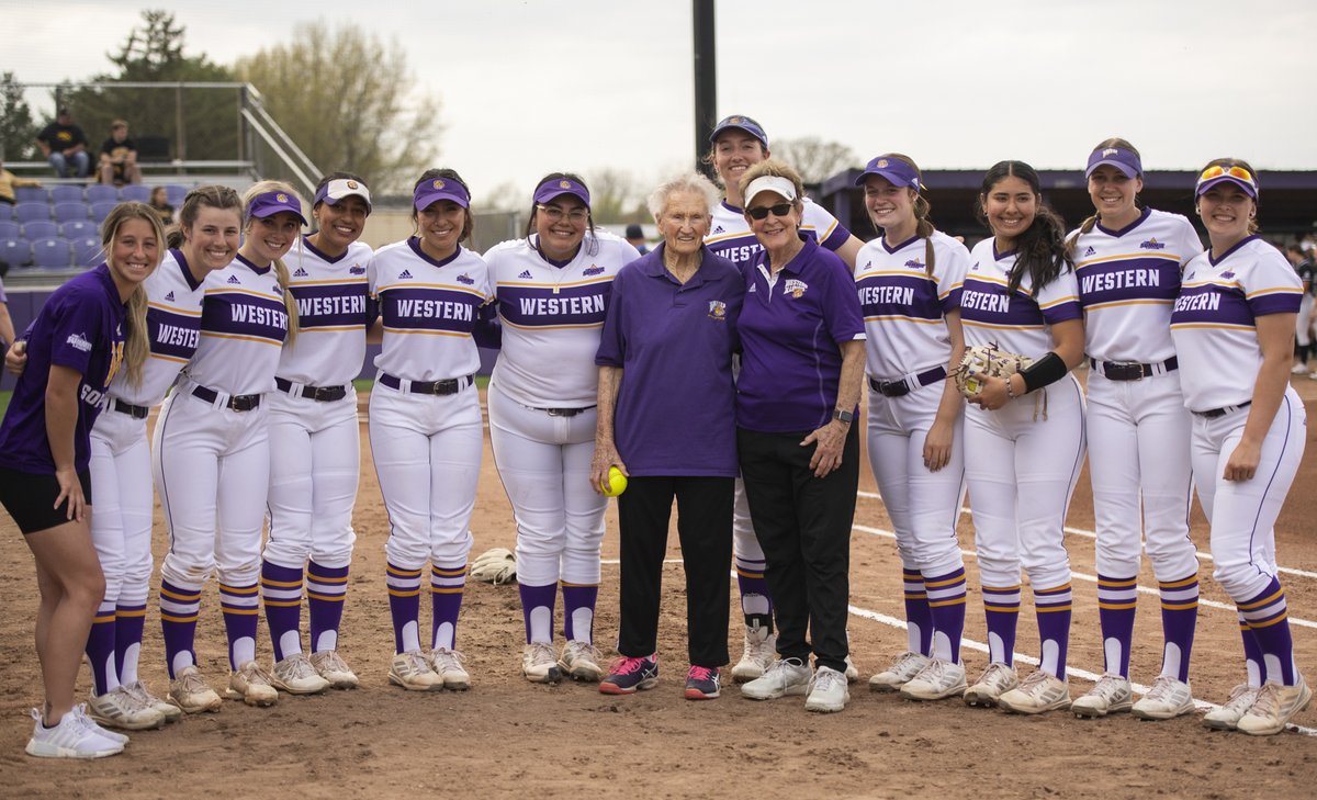 WIUAthletics's tweet photo. Special thank you to Marion Blackinton for throwing out the first pitch at @WIUSoftball yesterday and everything she has done for Western Illinois University! https://t.co/oYtYXpVOnQ