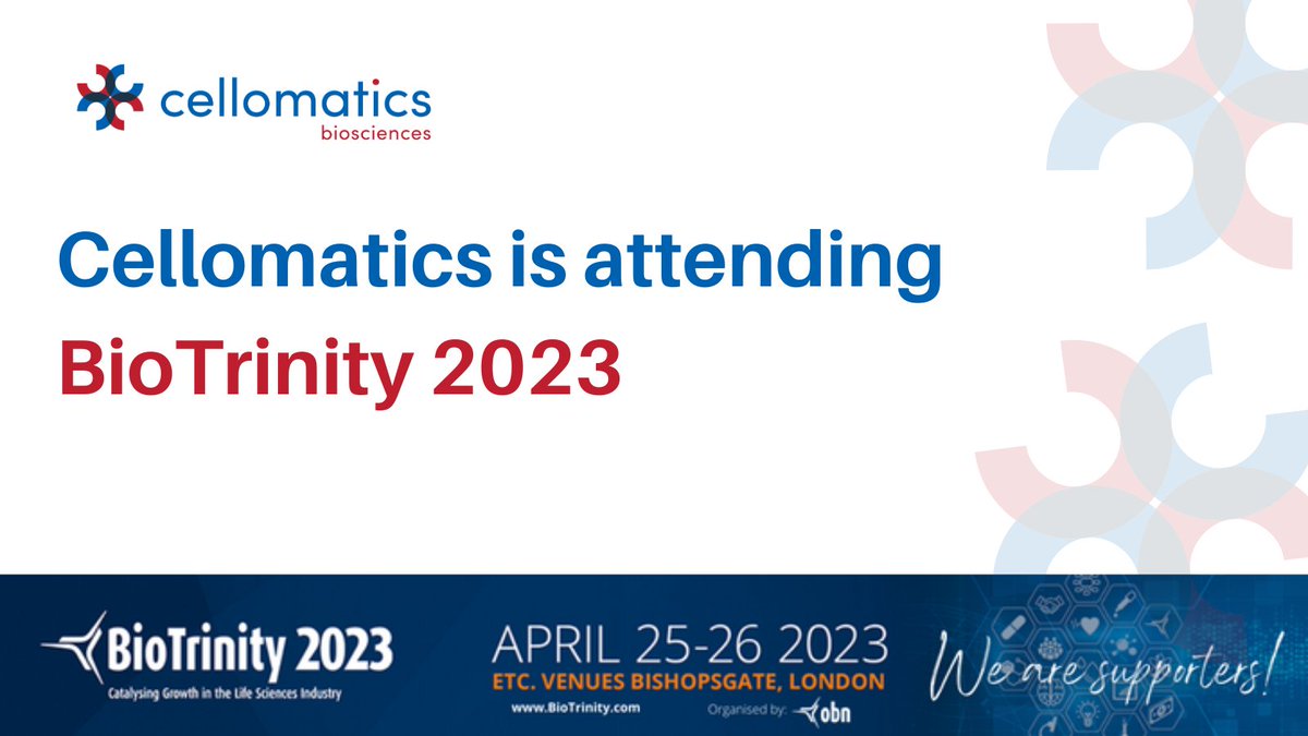 CBioscien's tweet photo. Our CEO is looking forward to attending #BioTrinity2023 on the 25th and 26th April.
BioTrinity is an established conference, that catalyses growth and supports in-person engagement across the life sciences industry.
Be sure to get in touch if you would like to meet up there! https://t.co/Jq7xv0YERB