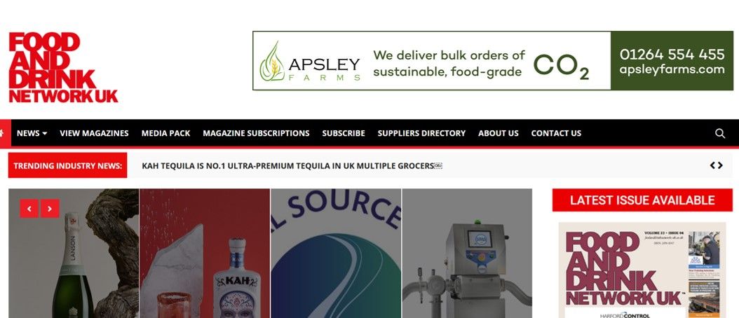 Look out for Apsley Farms’ digital banner ads on the Food &amp; Drink Network UK website! We offer bulk supplies of food-grade, sustainable CO2. Find out more at apsleyfarms.com #CO2 <a href="/fdnetworkuk/">Food & Drink Network UK</a> 
#renewableenergy #biogas #greenenergy