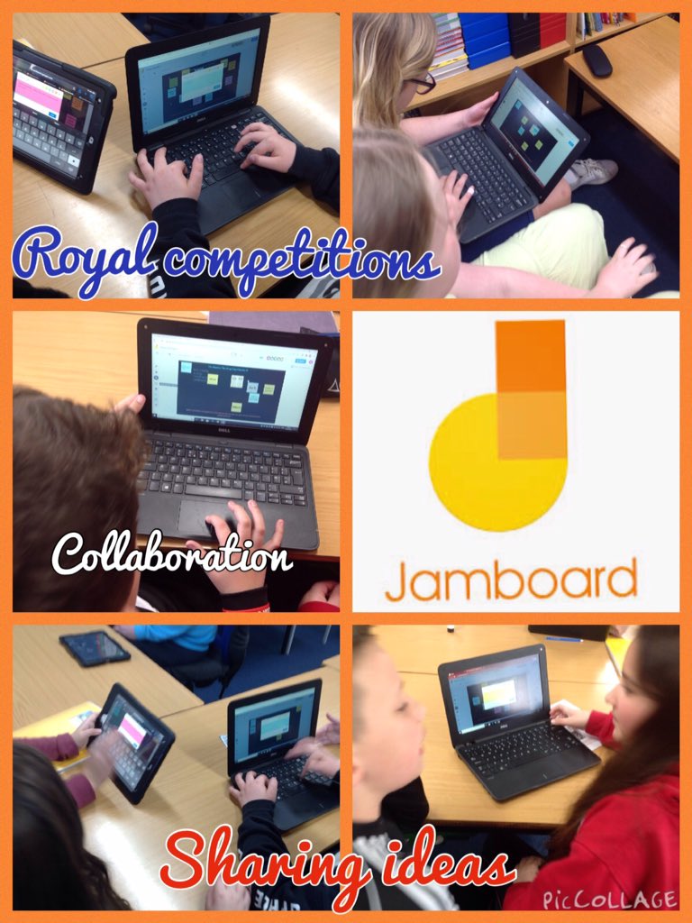 YR5PDCS's tweet photo. Another busy day @PDCSPrimary with more Royal preparations underway! Pupils have been collaborating on #Jamboard when discussing competition ideas & been busy planning their #AdobeSpark presentations. How exciting 😀👑@Pembrokeshire https://t.co/eLc79dApuH