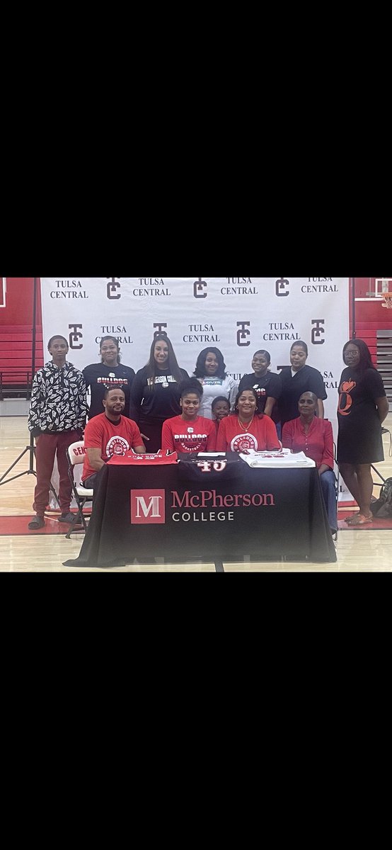 110% committed to Mcpherson where I will continue to play basketball ! Thank you for everyone’s support &amp; also big thank you to my coaches ❤️🖤
#Bulldogs <a href="/TC_Girls_bball/">Tulsa Central Girls Basketball</a> <a href="/MacBulldogsWBB/">McPherson Women's Basketball</a>