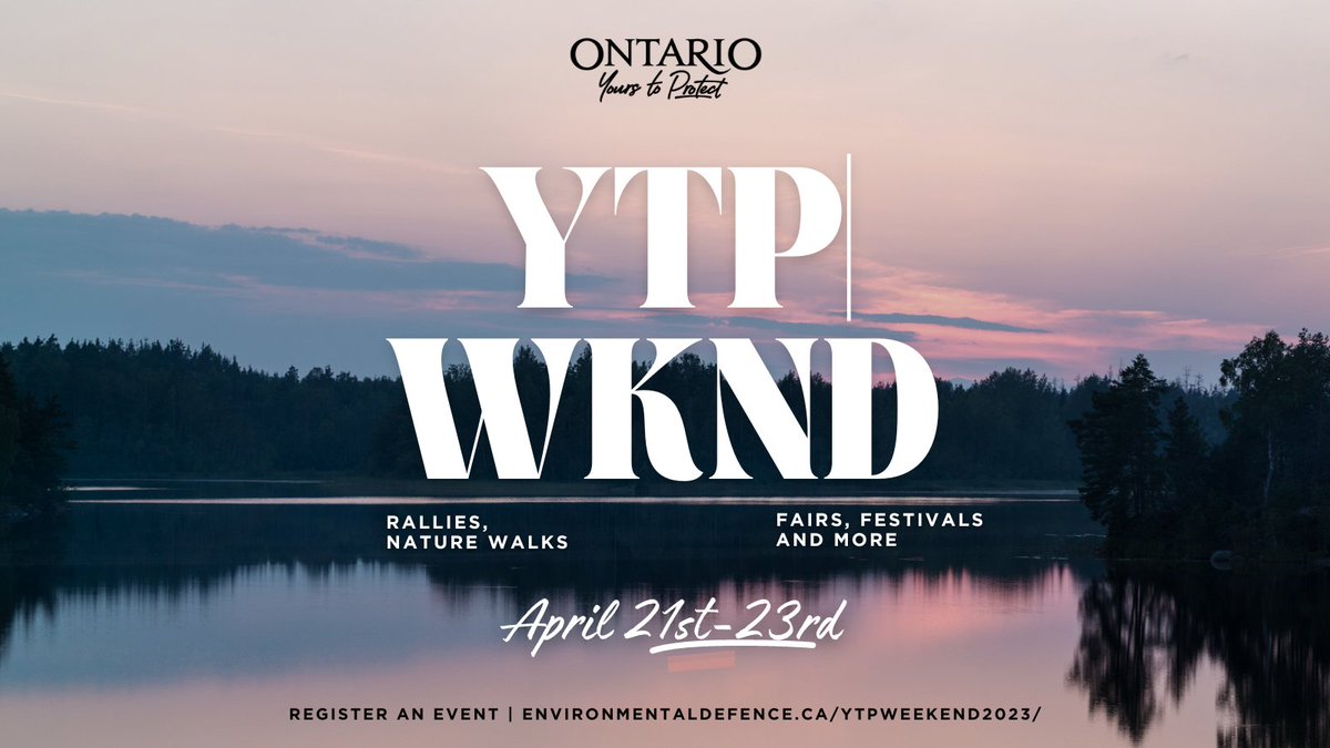 Wondering what to do for #EarthDay2023?

If you're in Ontario, you should connect with grassroots organizers in your town!
 
#YTPWknd is going to be MUCH bigger than last year as we are now closing in on 50 events!

Mega-thread incoming! 📢📣📢