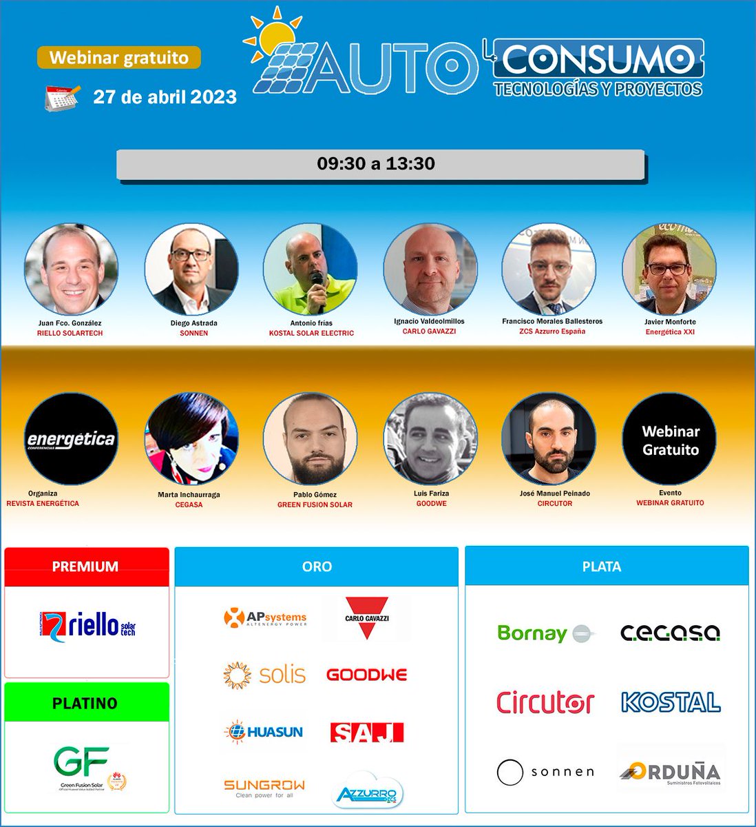 sonnen_es's tweet photo. 📅 El próximo jueves 27/40 @energetica_xxi organiza un #webinar sobre #autoconsumo, tecnologías y proyectos.

⌚ De 10:00h a 10:30h, Diego Astrada, hablará de como @sonnen_es es la pieza clave que le da sentido al autoconsumo.

ℹ️ https://t.co/yGSCX1qzxs https://t.co/UwaOtsK1K8