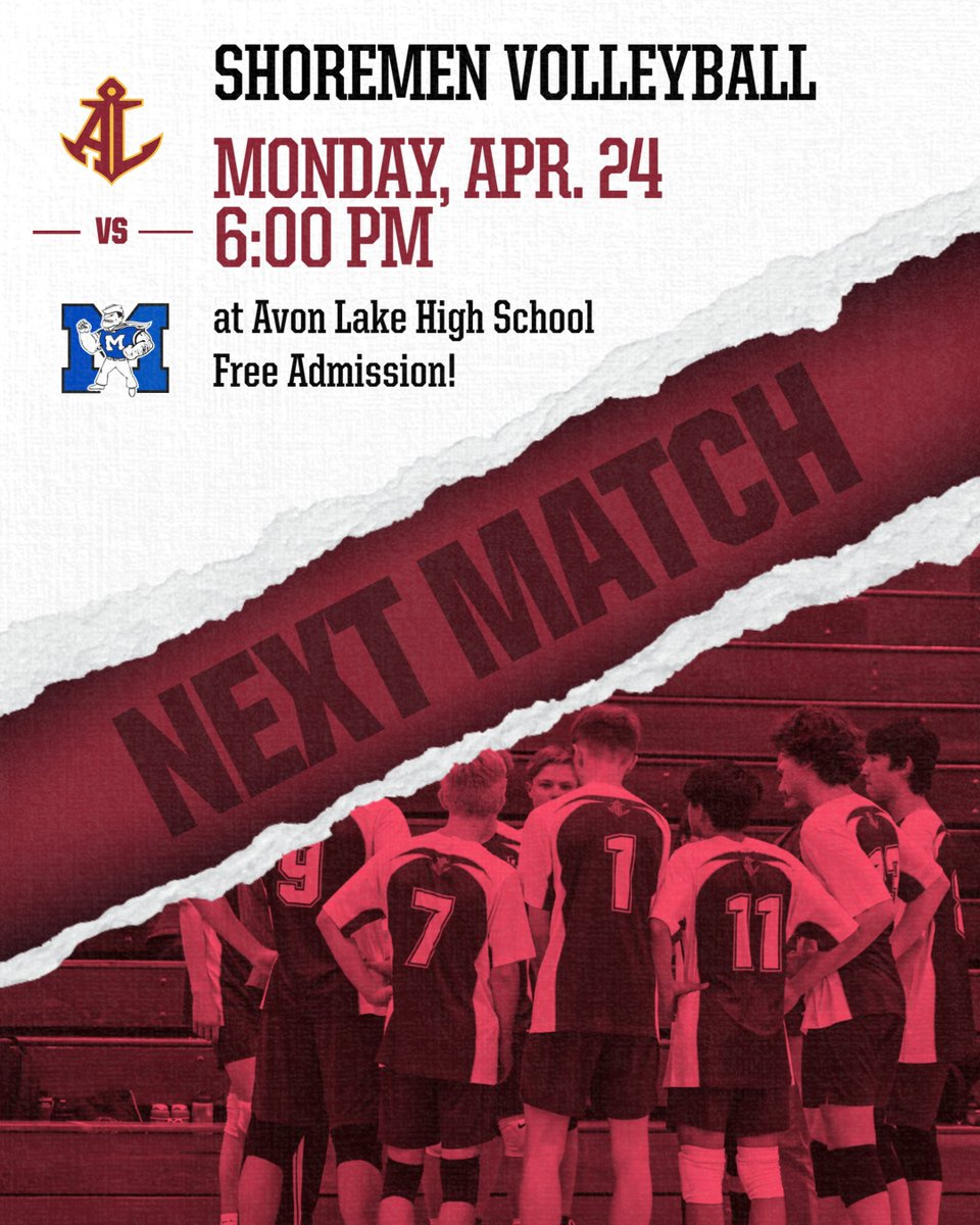 ShoremenVB's tweet photo. Schedule Alert: There is no match tonight!

Shoremen Boys Volleyball returns home on Monday to face Midview at 6pm. Admission is free so please spread the word and let's pack the gym! https://t.co/eqvjAUCKqI