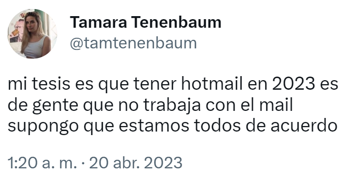 porquetendencia's tweet photo. "Hotmail":
Por el tweet que publicó @tamtenenbaum https://t.co/AbjmzKswAW