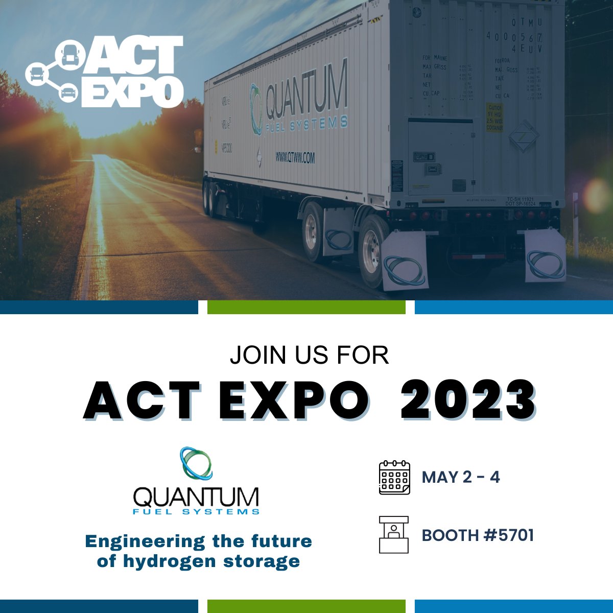Quantum Fuel Systems (@quantumfuelsys) on Twitter photo We’re looking forward to connecting with fleet operators and commercial #transportation industry decision-makers at <a href="/ACTExpo/">Advanced Clean Tech News / ACT Expo</a>. Stop by our booth (#5701) to see our lightweight, high-capacity tanks for the #mobility and infrastructure industries. #ACTexpo We’re looking forward to connecting with fleet operators and commercial #transportation industry decision-makers at <a href="/ACTExpo/">Advanced Clean Tech News / ACT Expo</a>. Stop by our booth (#5701) to see our lightweight, high-capacity tanks for the #mobility and infrastructure industries. #ACTexpo