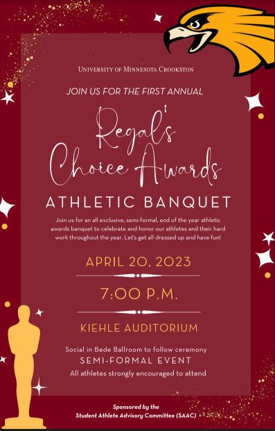 UMNCrookstonATH's tweet photo. TODAY IS THE DAY! The first annual @UMC_SAAC Regal's Choice Awards! Can't wait for this!

Watch Live: https://t.co/GcC3XJpI9V https://t.co/udKKP5df9T
