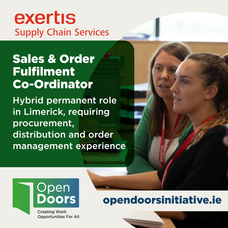 Thursday opportunities! 📣
@ExertisSCS are looking for an experienced procurement and distribution professional to fill a #hybrid role in #Limerick for a Sales & Order Fulfilment Co-Ordinator. For details and to apply visit: opendoorsinitiative.ie/participants
#JobFairy #LimerickJobs