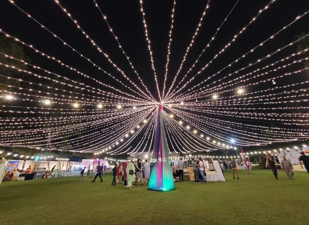 #Peshawar Services Club decorated for #chandraat Right now.
Only families are allowed.