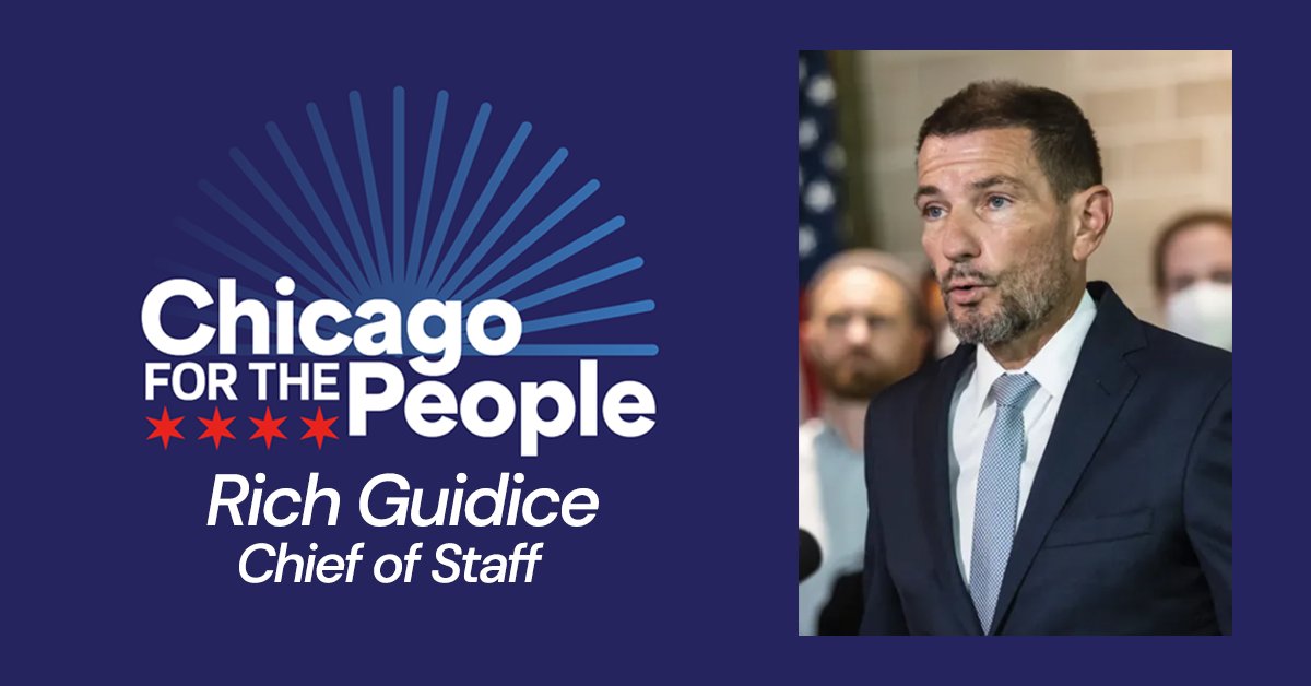 Brandon4Chicago's tweet photo. I know the people of Chicago will be served well by Rich Guidice as my Chief of Staff and Dr. Cristina Pacione-Zayas as my Deputy Chief of Staff when we arrive at City Hall.

I look forward to our work ahead as we lift up every corner of Chicago together.
https://t.co/Wzd8XySQDb https://t.co/m1YgdAz9pd