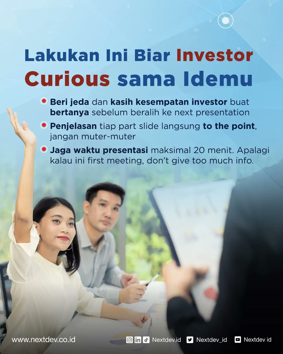 NextDev_id's tweet photo. Jangan lupa buat like dan share infonya di story kamu atau ke circle temen-temen di sosmed!
 
#SustainBeyondExpectation #NextDev #NextDevAcademy #PitchIdea #startupinvestors #sustainablebusiness #businesscoaching #startupindonesia #Startupbusiness https://t.co/7wWf2gs0ht