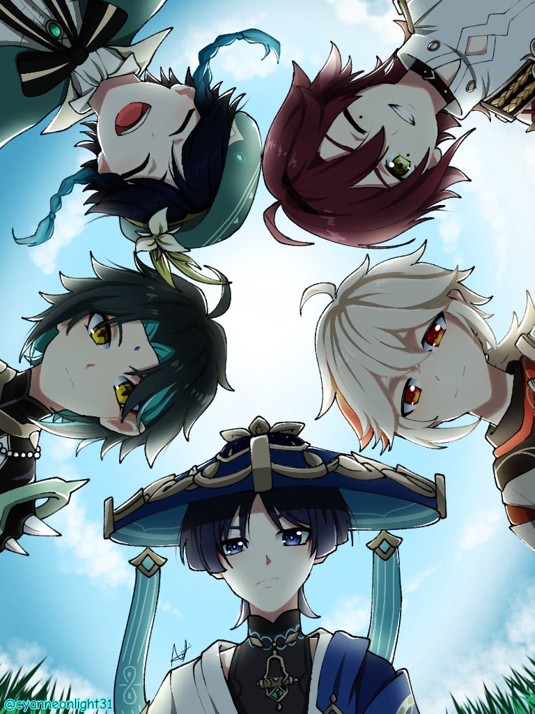 CyanNeon31's tweet photo. Anemo boys (5wirl!!)

Like, tweet, and comment!! ✨✨

#5WIRL #venti #Kazuhakaedehara  #ShikanoinHeizou #Xiao #Wanderer #Genshinlmpact #Genshinfanart #Fanart https://t.co/PNnH2GhFM9