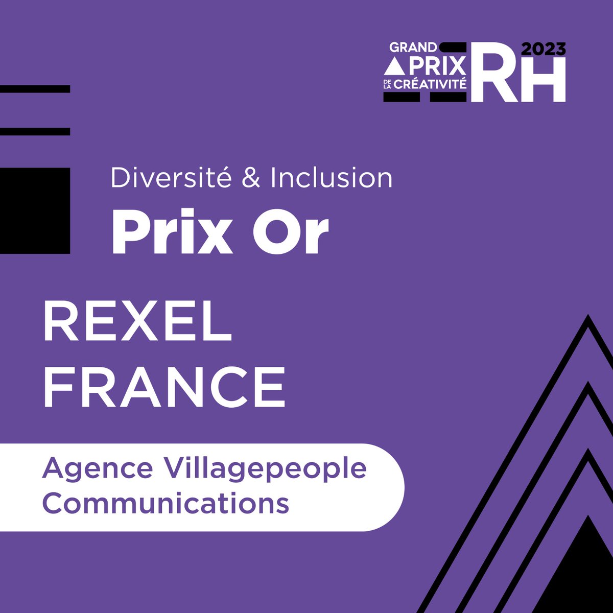 Le prix or 🥇 de la catégorie Diversité &amp; inclusion est attribué à <a href="/Rexel_Group/">Rexel</a> et l’agence <a href="/_villagepeople_/">Village People</a> pour le projet : Ça nous parle, on agit

Félicitations pour ce prix 🏆

#CréaRH #Révélation #GPCRH2023 #ACCE