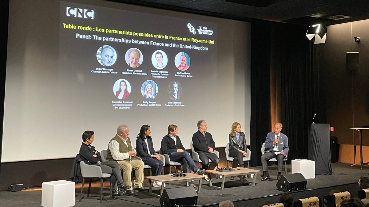 France-UK Business Meetings
Panel "The partnerships between France and the UK" with:
<a href="/didier_duverger/">Didier Duverger</a> #NatixisCoficiné 
S. Cornwell <a href="/TheInkFactory/">The Ink Factory</a>
<a href="/Isadegeorges/">Isabelle Degeorges</a> <a href="/GaumontTV/">Gaumont</a>
B. Faivre <a href="/lebureaufilms/">Le Bureau Films</a>
<a href="/FGuyonnet/">Françoise Guyonnet</a> <a href="/studiocanal/">STUDIOCANAL</a>
<a href="/emilymorganitv/">Emily Morgan</a> #QuiddityFilms
<a href="/goodridgem/">Mike Goodridge</a> #GoodChaosFilms