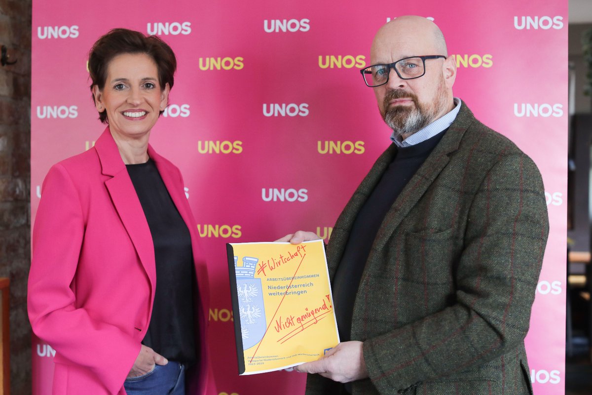 unos_eu's tweet photo. @unos_eu Ein glattes „Nicht genügend“ gibt es von UNOS und NEOS Niederösterreich für das Arbeitsübereinkommen der schwarz-blauen Landesregierung. Die Wirtschaft wurde praktisch vergessen!  Hier gehts zu unserer aktuellen Presseaussendung: https://t.co/dVps6TsVAf https://t.co/CNuGTRyF2T