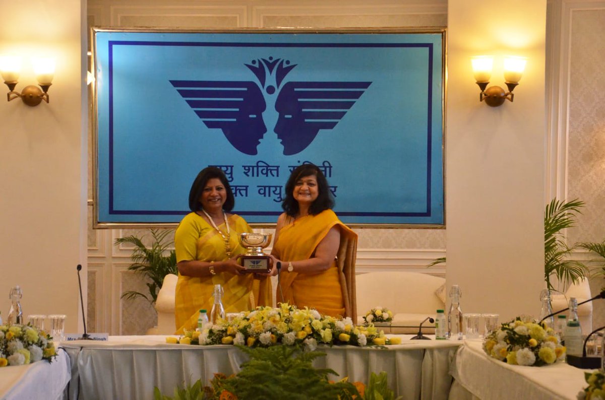 IAF_AFFWA's tweet image. The annual Board of Management meeting of Air Force Families Welfare Association was held today. Various new policies were introduced for the welfare of the Air Force Families. New AFFWA Logo and motto were released by President AFFWA, Mrs Neeta Chaudhari. #AFFWA
