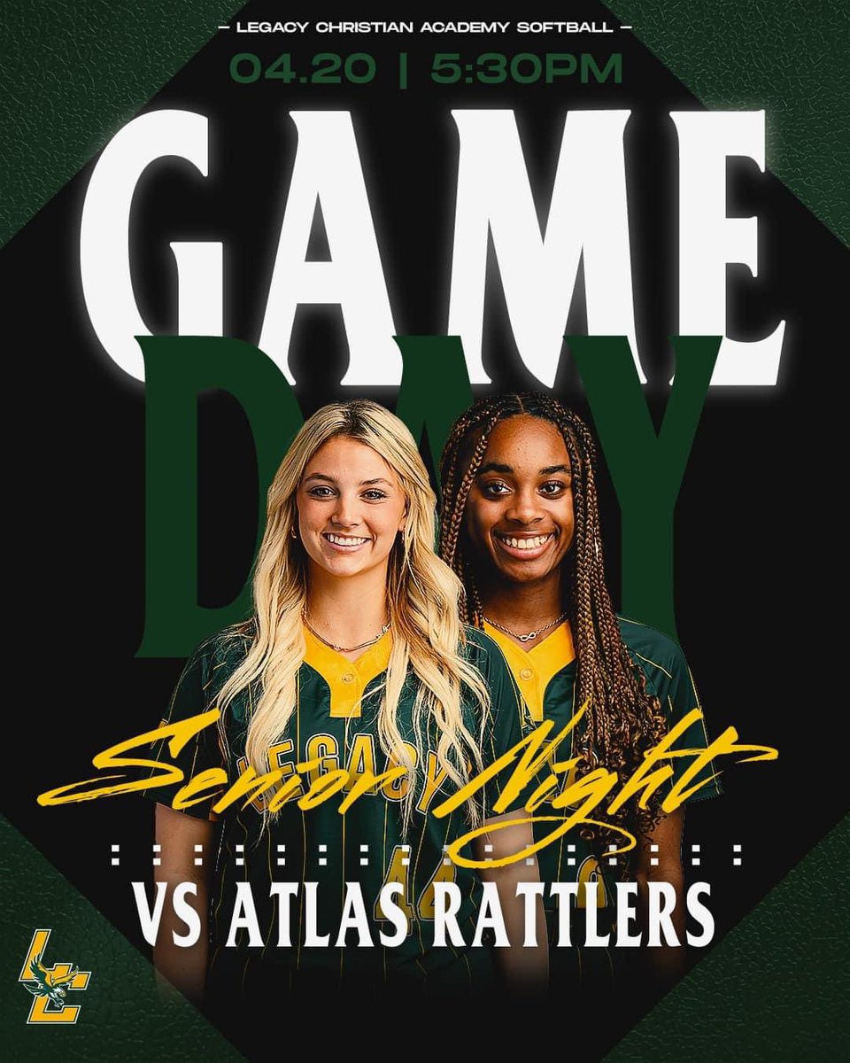 lcafriscosb's tweet image. Come celebrate our Seniors and stay to cheer on our Lady Eagles! It’s GAME DAY ya’ll! 
💚💛💚
#seniornight #softballgameday #lcafrisco #friscotx #hssoftball @LCAfrisco @TAPPSSoftball
