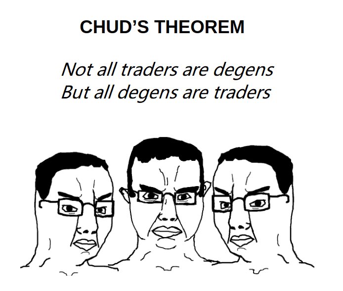 ChudCoin's tweet photo. Where my degens at? $CHUD https://t.co/8k74dCJNH7