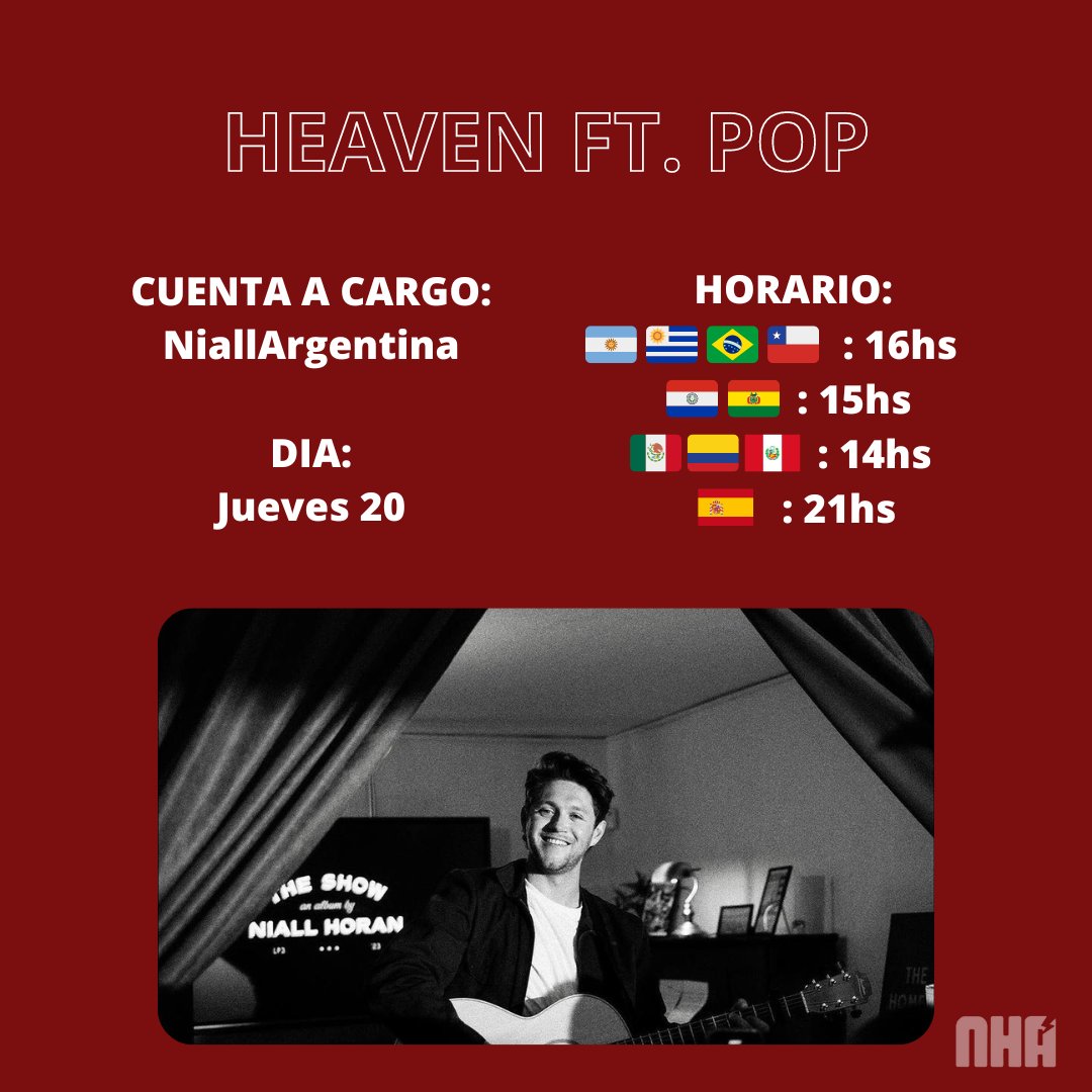 NiallArgentina's tweet photo. HEAVEN FT. POP ❤️

Comenzamos la semana de streaming partys para #Heaven antes del lanzamiento de Meltdown! 
Esperamos que puedan unirse ❤️

Renaissance: https://t.co/tJ9VUYvlm7
Playlist en Spotify: https://t.co/kPuOlJO41D https://t.co/pvs6FHezrY