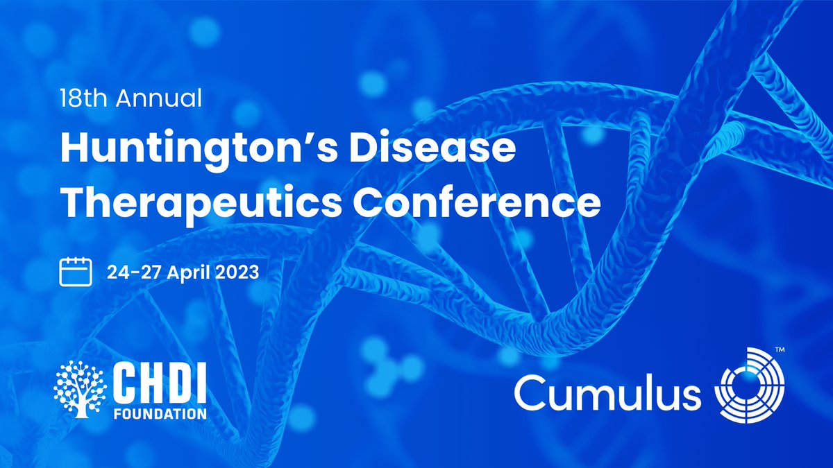 CumulusNeuro's tweet photo. @CumulusNeuro is attending the 18th Annual #HuntingtonsDisease Therapeutics Conference where we will collaborate with leading researchers on a next-generation assessment platform to advance the fight against this debilitating disease. #CHDI https://t.co/alrUTr31NV