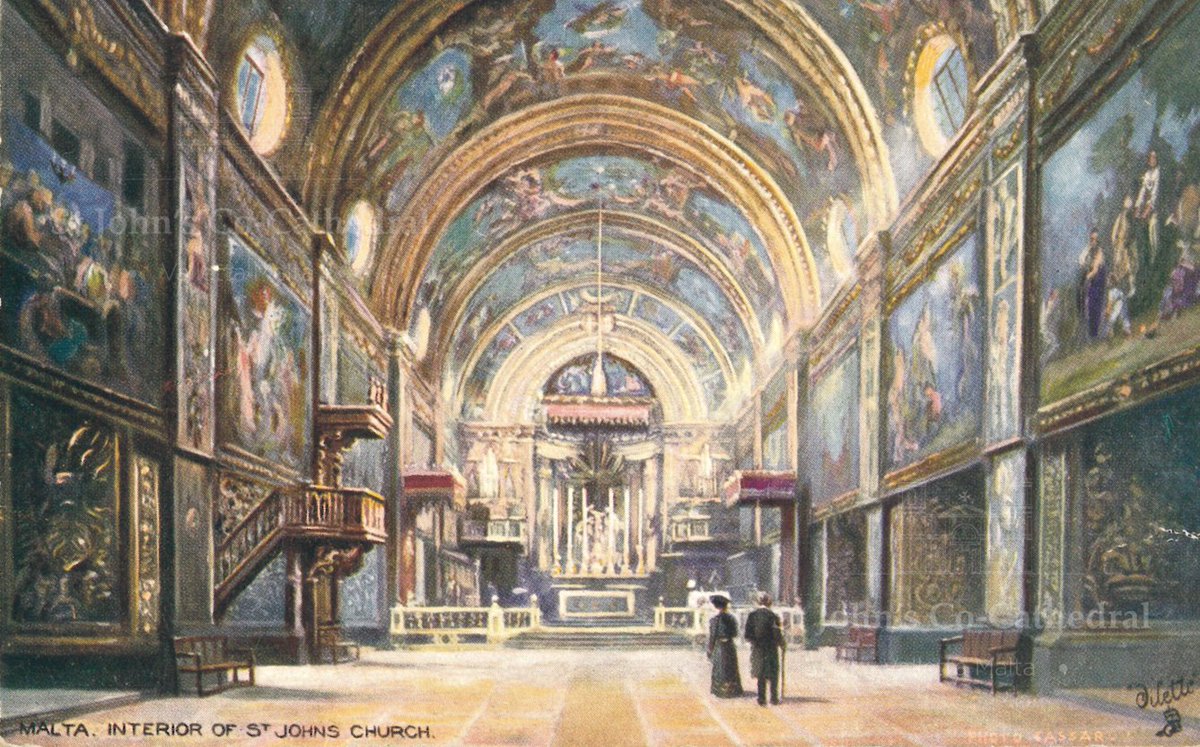 Join us from 5 May to 23 June to appreciate the beauty and grandeur of this historical masterpiece. Check out this postcard picture from Malta, 'Interior of St John's Church' - c. 1915 - Raphael Tuck #MaltaHistory  #TapestryArt #StJohnsCathedral #GiftOfGlory #TravelMalta