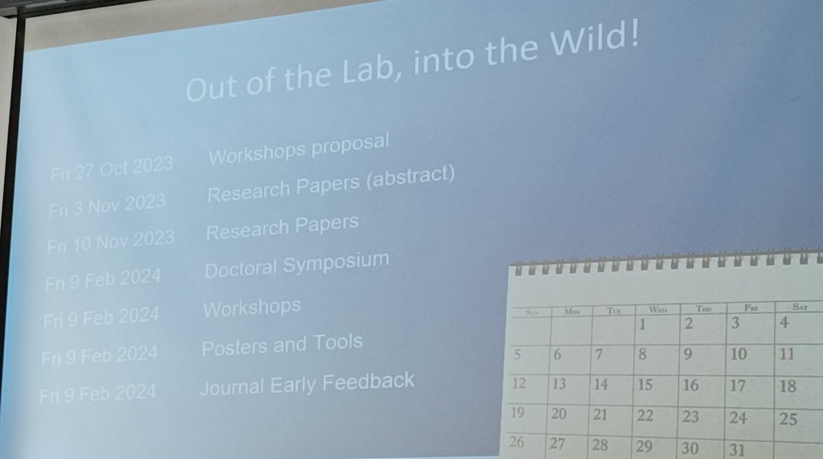 Great announcement!

#REFSQ24 will be held from April 8th to 11th in Switzerland! 🇨🇭

Special Theme: Out of the Lab, into the Wild!

Check most important deadlines 📅

Website coming soon 🔜