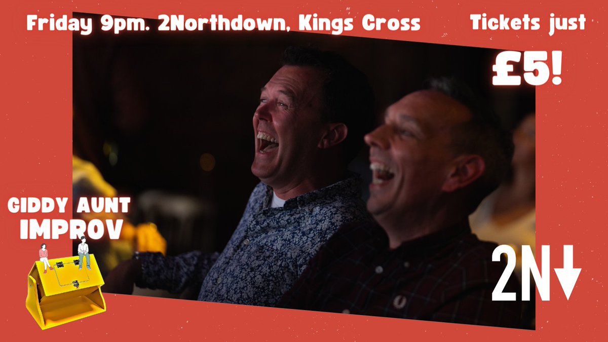 Pop on down for some Friday laughs for a fiver!

𝗚𝗶𝗱𝗱𝘆 𝗔𝘂𝗻𝘁 𝗜𝗺𝗽𝗿𝗼𝘃 - games, sketches, songs and silliness

🏅 Winner: Best UK comedy show featuring a tombola
🏅 Winner: Only UK comedy show featuring a tombola...

🎟️ tickettext.co.uk/thPc1NXZEN
📍Kings Cross, 9pm Fri