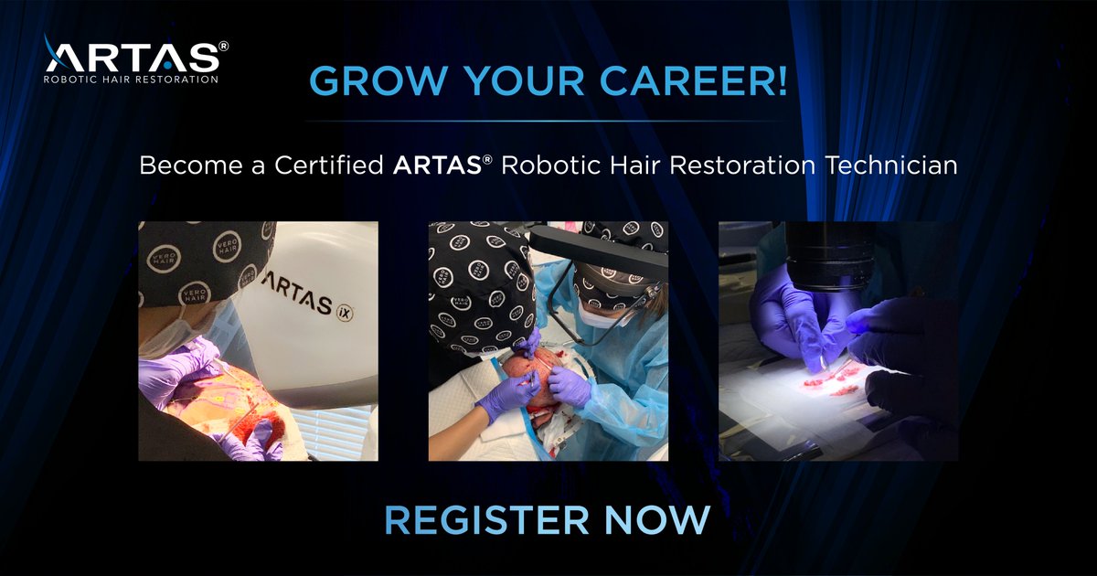 VenusHairAI's tweet photo. Do you have experience in hair restoration and are you looking to take your career to the next level? ? Would you like to become a Certified ARTAS® Robotic Hair Restoration Technician, to set yourself apart? To learn more, visit https://t.co/3sTc0IXhiW today! https://t.co/zjLw3K3ItH