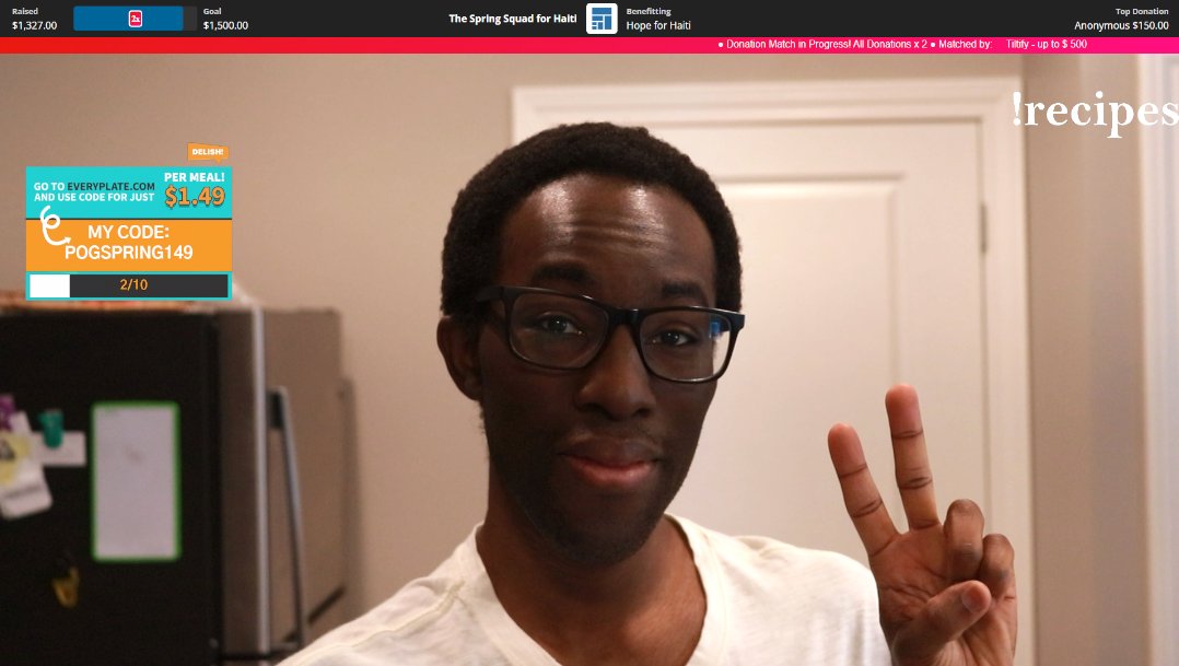 SpringSims's tweet photo. LIVE NOW! We're back with a Cooking With Spring episode in the kitchen cooking up some food for charity!

Thanks to #EveryPlate for helping! Use my code POGSPRING149 for $1.49 per meal at https://t.co/K7oQoNAMmc #EveryplatePartner #ad https://t.co/02WzN6IQfU
