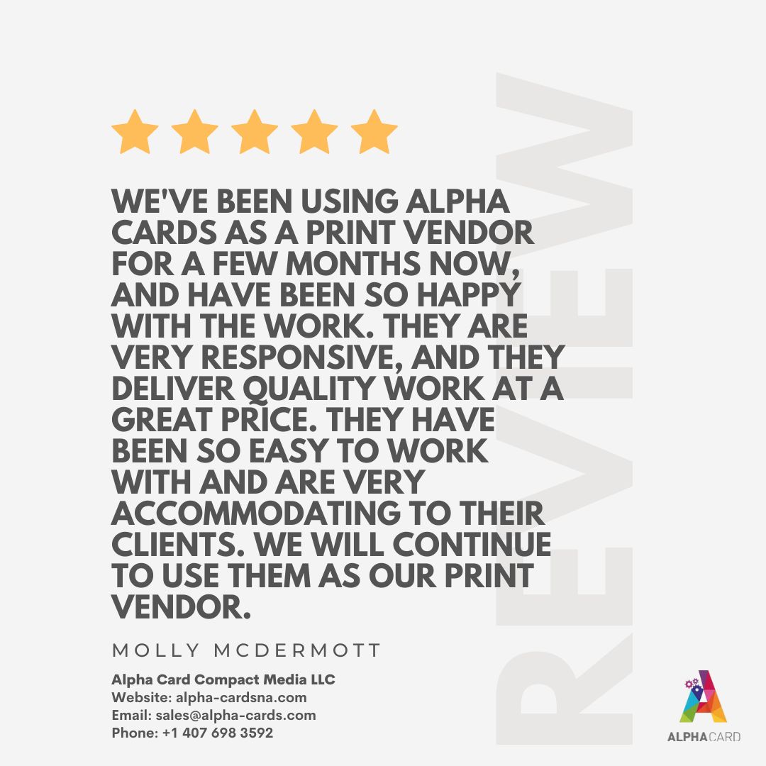 AlphaCard_NA's tweet image. Getting positive feedback from our customers keeps us motivated to carry on providing a great product and service. If you want to see better results from your print marketing this year – get in touch with us today!
alpha-cardsna.com/contact/