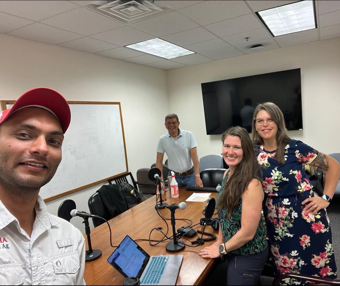 PrecAgEngineer's tweet photo. Good start to the day talking all things #precisionag alongside George Vellidis @Vellidis_Group with Emily Davenport and @thejordanpowers for @UGA_CollegeofAg’s Cultivating Curiosity podcast. Thanks for having us, look forward to the episode!! #ugacaes #cultivatingcuriosity https://t.co/nWzz7J1sd8