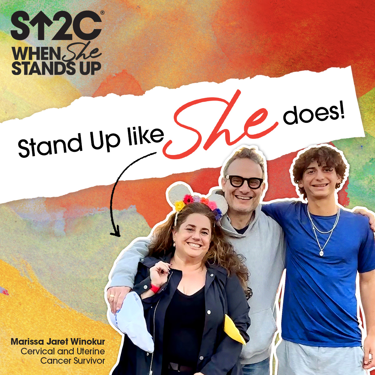 When actress & cervical/uterine cancer survivor @MarissaJWinokur was unable to carry a child, she persevered by finding a surrogate: 'As determined as I was to be a survivor, I was as determined to become a mother. My son turns 15 in July.' 🧡#StandUpToCancer #WhenSheStandsUp