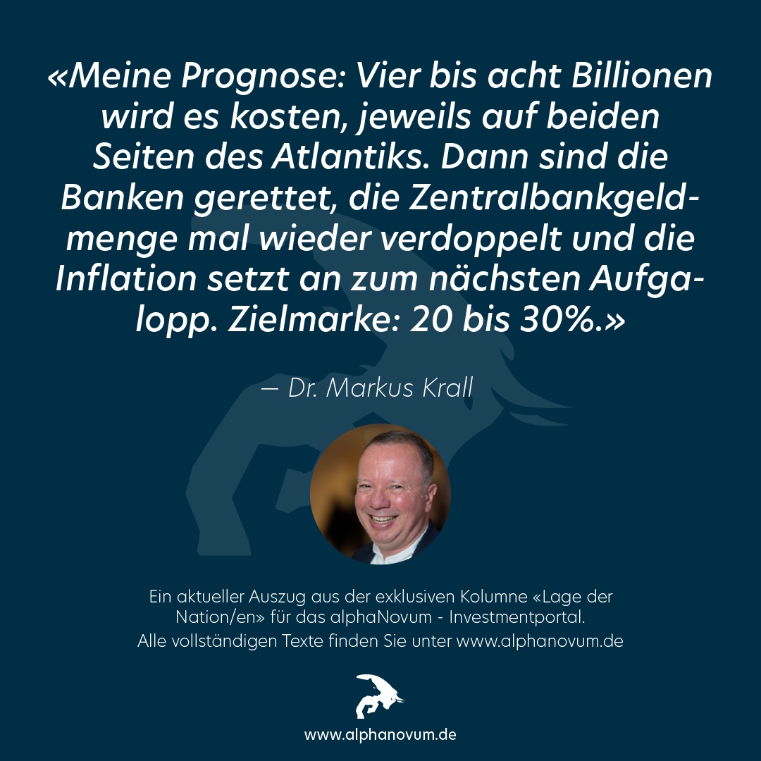 worldofvalue's tweet photo. «...Inflation setzt an zum nächsten Aufgalopp. Zielmarke: 20 bis 30%.» - @Markus_Krall
https://t.co/y64spgF771

#alphanovum #worldofvalue #wov #finanzen #wirtschaft #markuskrall #banken #inflation #deutschland #staat #euro #steuern #vermögen #geld #gold https://t.co/BpjIdy9AGL