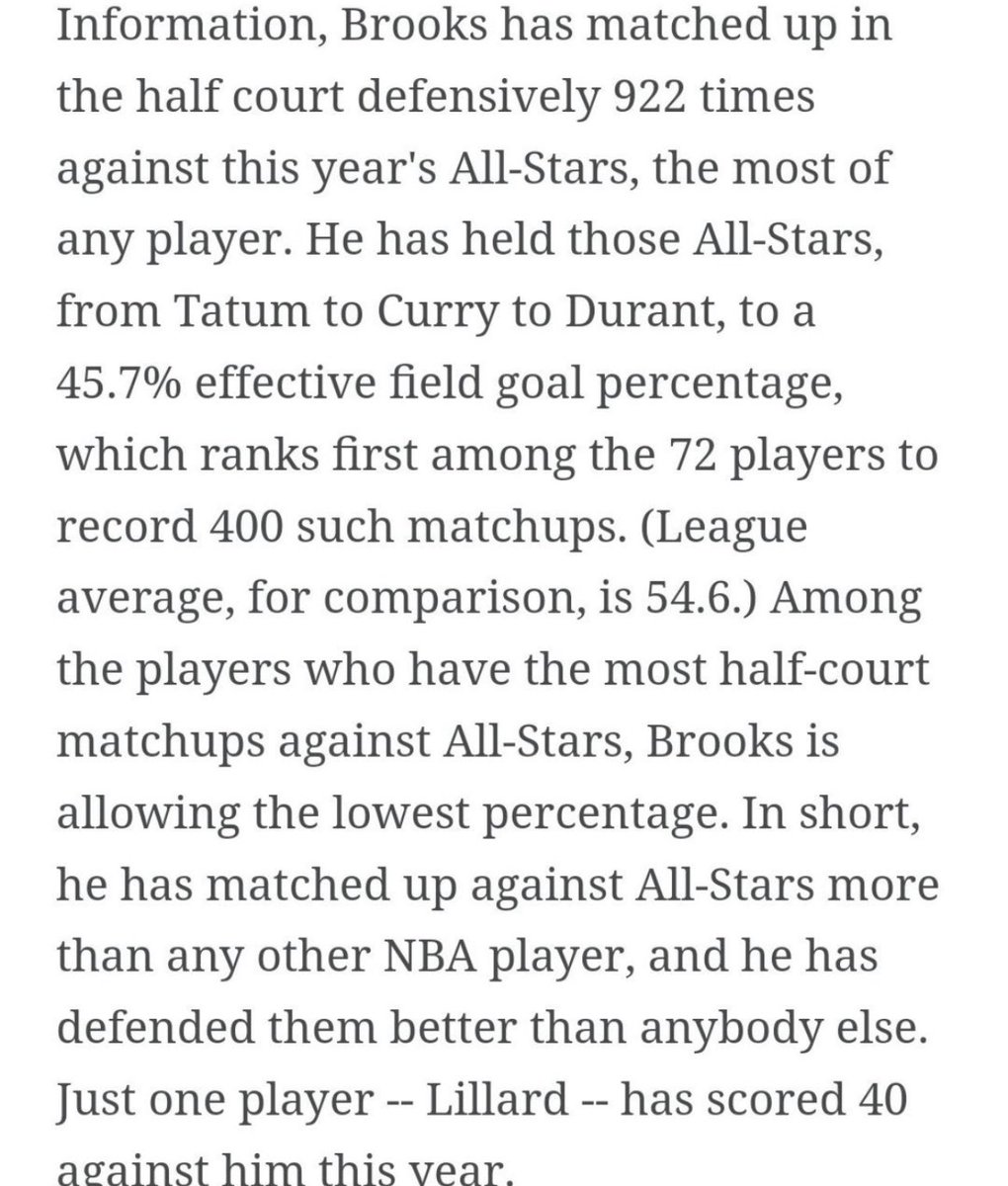 In Dillon Brooks’ defense he’s guarded the hardest matchups of anyone in the league this year and only one of them has scored 40 points. You try that 😂