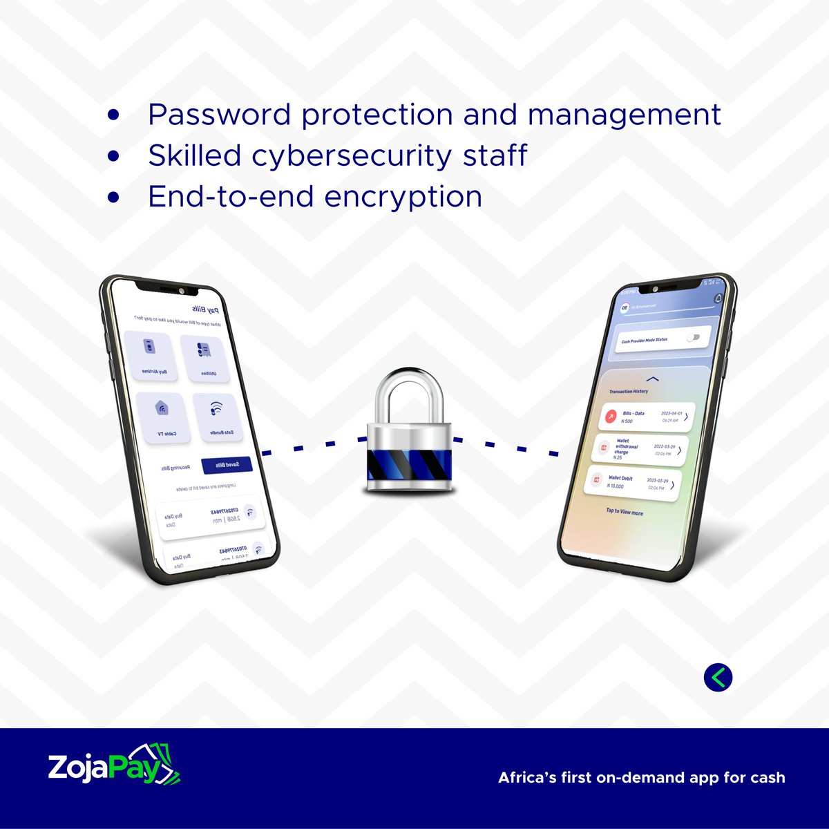 zojapay's tweet photo. We know how hard you work for your money, that is why we make your #Security a big deal

With #AdvancedSecurityFeatures that keeps your cash and account safe, why have you not downloaded #ZojaPay yet
#JoinTheSabiGang
#securedpayment #stresslessbanking #NaijaFintechForNaijaPeop https://t.co/B58luJbsic