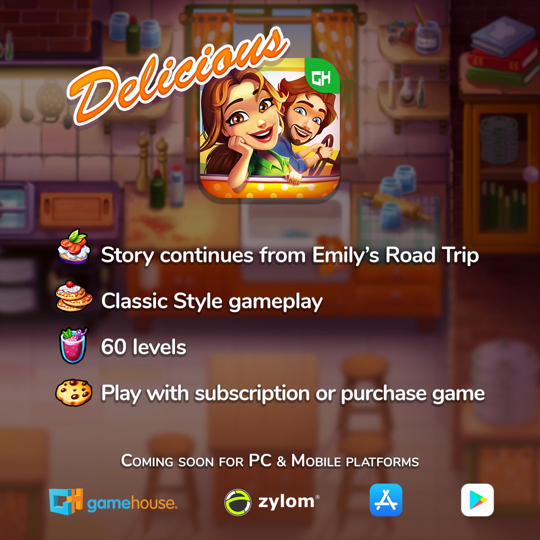GameHouse's tweet photo. 📣 Exciting news! 🎉 The new Delicious game is in early production! 👩🍳 With 60 classic levels, it promises to be challenging and fun! Coming soon for PC, iOS, and Android! 📱💻. Follow us for sneak peeks and more! 😍👨💻 #gamehouse #gamehouseoriginalstories #deliciousemily https://t.co/TzJDdjCFde