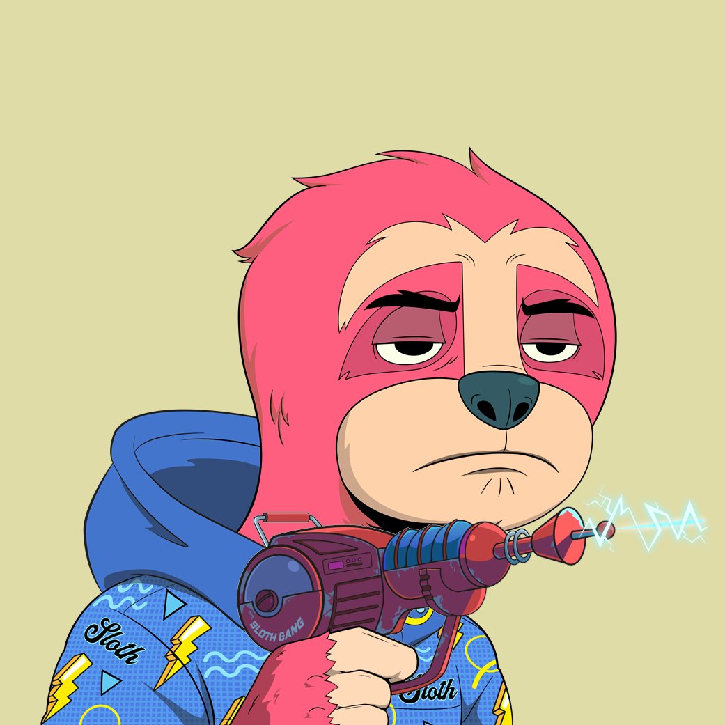 Slothomation's tweet photo. @steri_eth @L0kree @PinkMuzzle @CasualSloths Hello steri_eth! ☕ 

Here is your Slothelectricgun! 
@CasualSloths #CasualSloths #ProbablySlothing 🦥 https://t.co/u3U9sfoK65