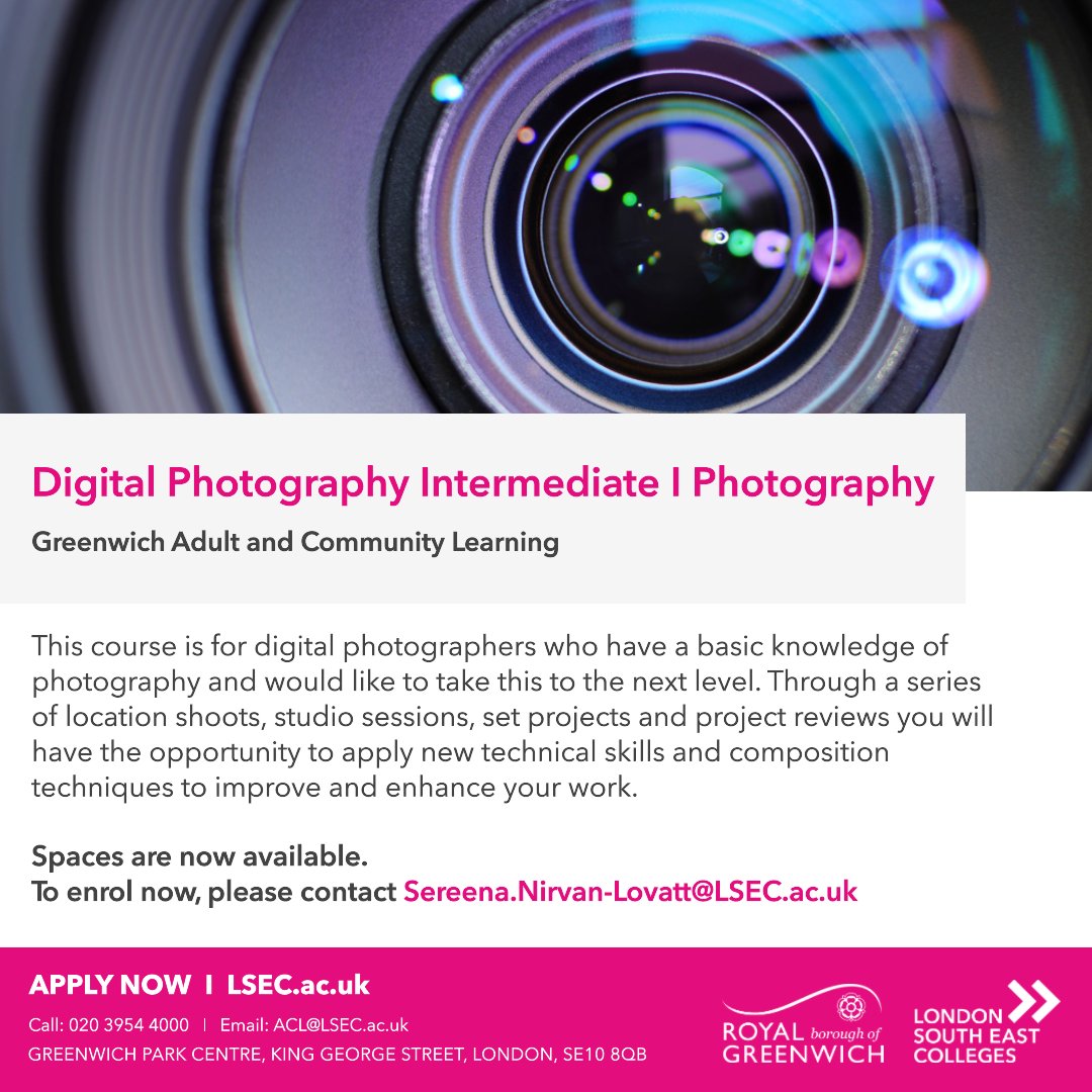LSEColleges's tweet photo. Get ready to take your #photography skills up a notch! Take #digitalphotography classes at our ACL campus! Learn lighting, composition, & more in a hands-on environment. #ACL #IntermediatePhotography #GETONCOURSE
Digital Photography Intermediate - https://t.co/7PtvuTdmYp https://t.co/gWFD4Cb5yB