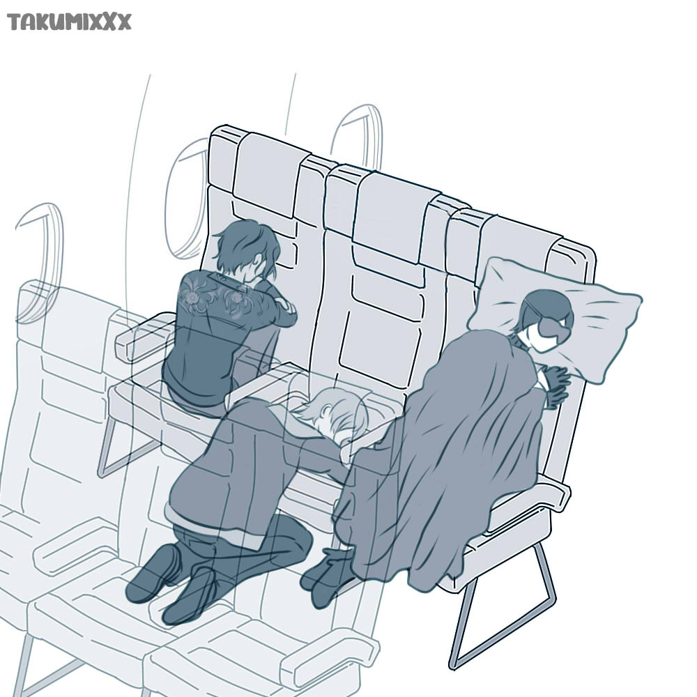 How Resident Evil characters sleep in the plane. 
I cannot about Chris x'D, Wesker what have you done! thats not how you train a dog!
and Luis being all depresso xD while Leon let the queen sleep in peace.

#Chrisker #chrisredfield #wesker #JillValentine #LuisSerra #AdaWong #Leon