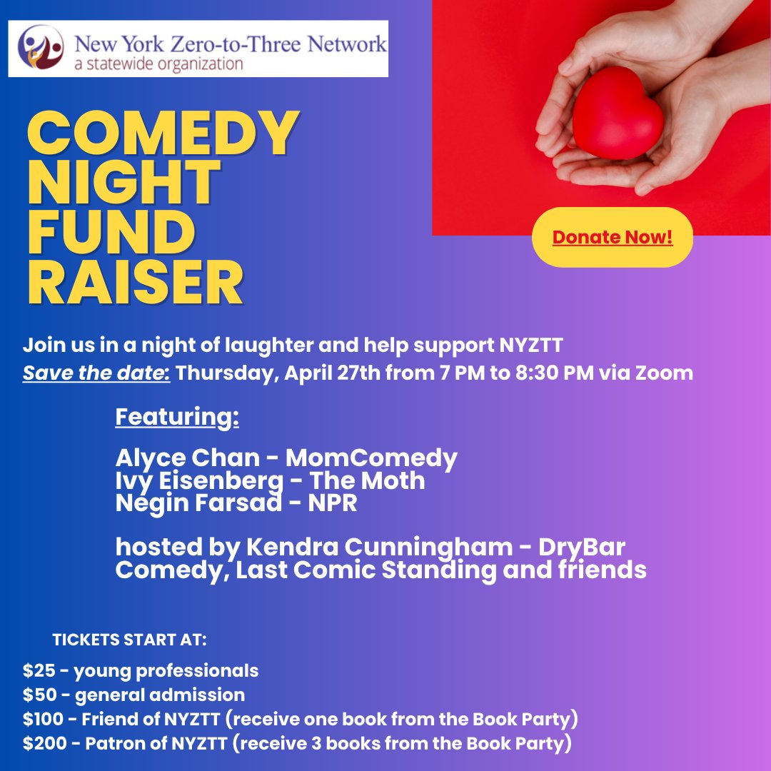NYZTT Comedy Night Fundraiser! - Register Now!! - *|mailchi.mp/nyztt/comedyni…|*