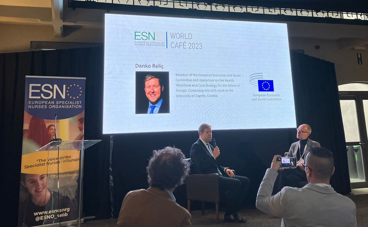 meteorsocialeu's tweet photo. We are delighted to participate in @esno_web World Café - European Health Workforce. @neeltjedevries (@spaarnegasthuis) and @BooneAnke (@KU_Leuven) present Project METEOR, which seeks to understand why EU workers in health professions change jobs.
#ESNO_WCF https://t.co/hdTTQDHdMo