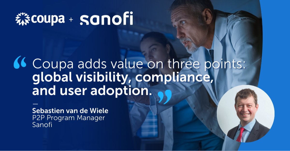 ARaeMondi's tweet photo. Learn how @Sanofi, who has #P2P across 22 systems, used @Coupa to help build one unified and efficient system, creating seamless global spend.  https://t.co/RJDKYAa9Pi https://t.co/hmZVNotVQr