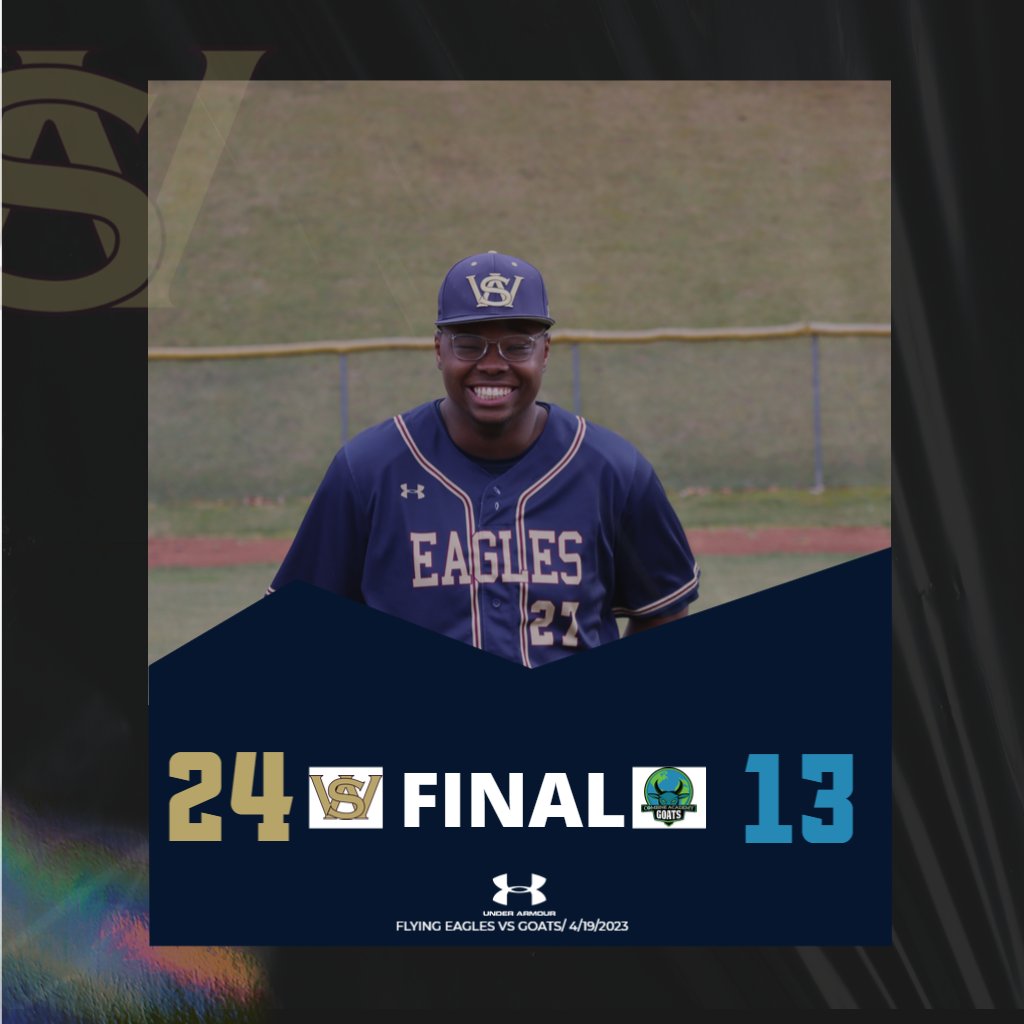 Your Flying Eagles Baseball Team pulled off the win over the Combine Academy Goats Yesterday.

This game featured a 𝗛𝗢𝗠𝗘𝗥𝗨𝗡 from Tionne Witherspoon Jr !!!!!!!!

#FlyingEagles
