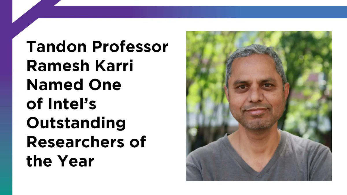 nyutandon's tweet image. Congratulations to #Tandon Prof Ramesh Karri on being named one of @intel&apos;s #OutstandingResearchers of 2022. Karri was recognized for his impressive contributions to #hardwaresecurity. 
#NYUTandonMade
bit.ly/41kBZad