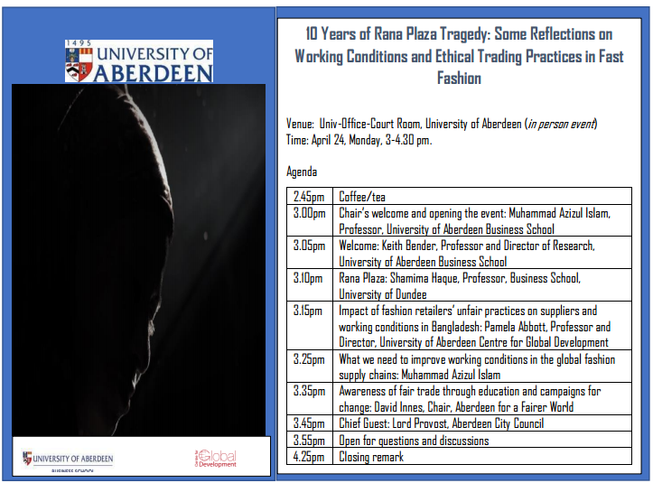 Last chance to book a place on the '10 Years of Rana Plaza Tragedy' event this afternoon! eventbrite.co.uk/e/602321017377